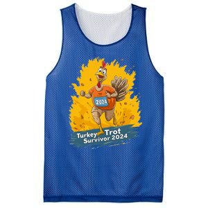 Turkey Trot Survivor 2024 Funny Thanksgiving Jog Run Race Funny Gift Mesh Reversible Basketball Jersey Tank