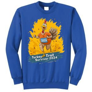 Turkey Trot Survivor 2024 Funny Thanksgiving Jog Run Race Funny Gift Tall Sweatshirt