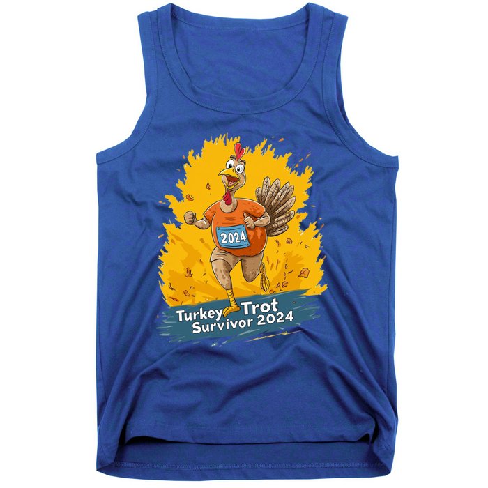 Turkey Trot Survivor 2024 Funny Thanksgiving Jog Run Race Funny Gift Tank Top