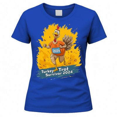 Turkey Trot Survivor 2024 Funny Thanksgiving Jog Run Race Funny Gift Women's T-Shirt