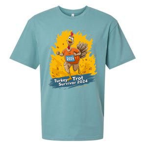 Turkey Trot Survivor 2024 Funny Thanksgiving Jog Run Race Funny Gift Sueded Cloud Jersey T-Shirt