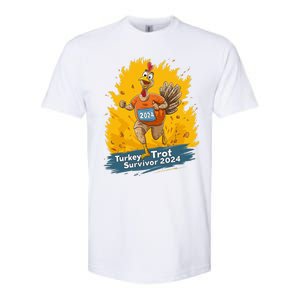 Turkey Trot Survivor 2024 Funny Thanksgiving Jog Run Race Funny Gift Softstyle CVC T-Shirt