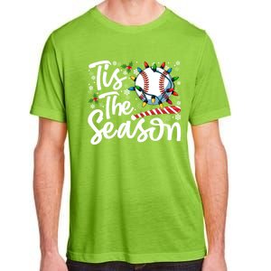 Tis The Season Baseball Christmas Snowflakes Lights Xmas Gift Adult ChromaSoft Performance T-Shirt