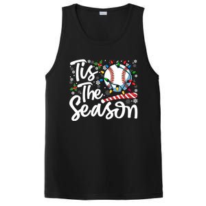 Tis The Season Baseball Christmas Snowflakes Lights Xmas Gift PosiCharge Competitor Tank