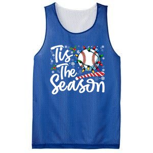 Tis The Season Baseball Christmas Snowflakes Lights Xmas Gift Mesh Reversible Basketball Jersey Tank