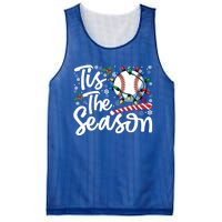 Tis The Season Baseball Christmas Snowflakes Lights Xmas Gift Mesh Reversible Basketball Jersey Tank