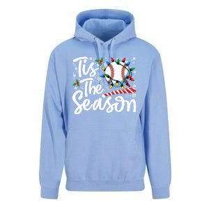 Tis The Season Baseball Christmas Snowflakes Lights Xmas Gift Unisex Surf Hoodie