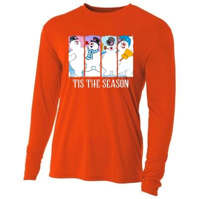 Tis The Season Frosty Snowman Frosty Christmas Cooling Performance Long Sleeve Crew