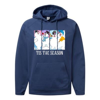 Tis The Season Frosty Snowman Frosty Christmas Performance Fleece Hoodie