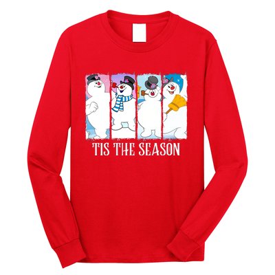 Tis The Season Frosty Snowman Frosty Christmas Long Sleeve Shirt