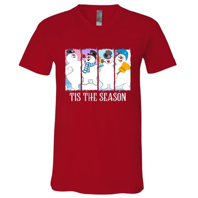 Tis The Season Frosty Snowman Frosty Christmas V-Neck T-Shirt