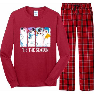 Tis The Season Frosty Snowman Frosty Christmas Long Sleeve Pajama Set