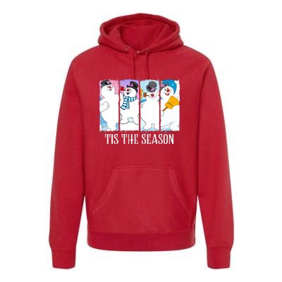 Tis The Season Frosty Snowman Frosty Christmas Premium Hoodie