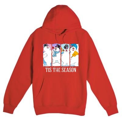 Tis The Season Frosty Snowman Frosty Christmas Premium Pullover Hoodie