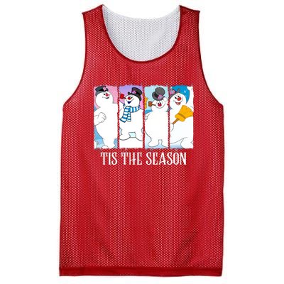 Tis The Season Frosty Snowman Frosty Christmas Mesh Reversible Basketball Jersey Tank