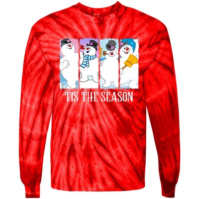 Tis The Season Frosty Snowman Frosty Christmas Tie-Dye Long Sleeve Shirt