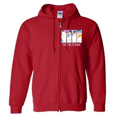 Tis The Season Frosty Snowman Frosty Christmas Full Zip Hoodie