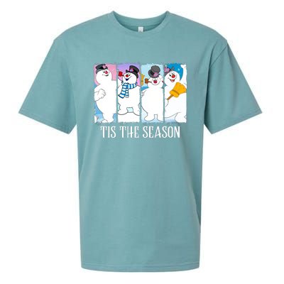 Tis The Season Frosty Snowman Frosty Christmas Sueded Cloud Jersey T-Shirt