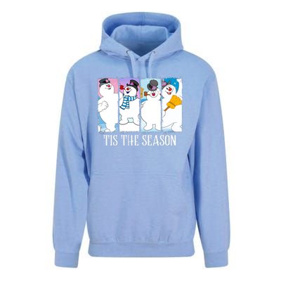 Tis The Season Frosty Snowman Frosty Christmas Unisex Surf Hoodie