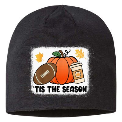 Tis The Season Fall Thanksgiving Pumpkin Football Game Day Sustainable Beanie