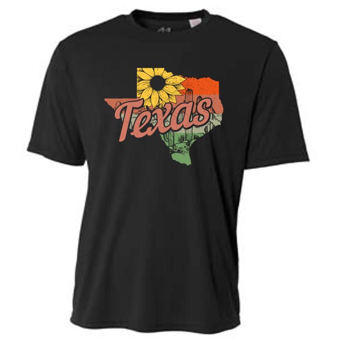 Texas Tx State Map Pride Vintage Cooling Performance Crew T-Shirt