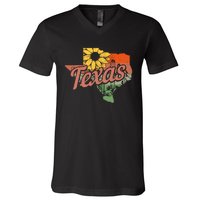 Texas Tx State Map Pride Vintage V-Neck T-Shirt