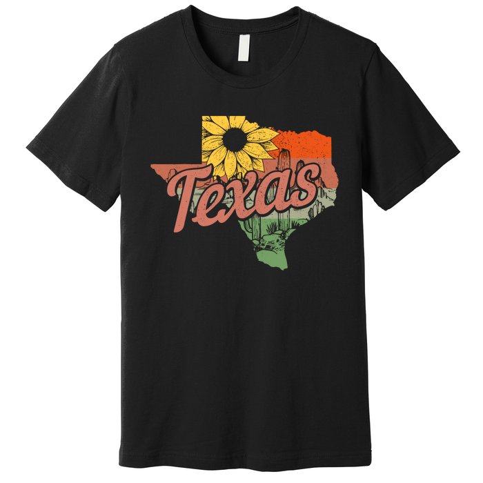 Texas Tx State Map Pride Vintage Premium T-Shirt