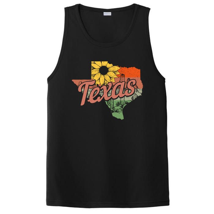 Texas Tx State Map Pride Vintage PosiCharge Competitor Tank