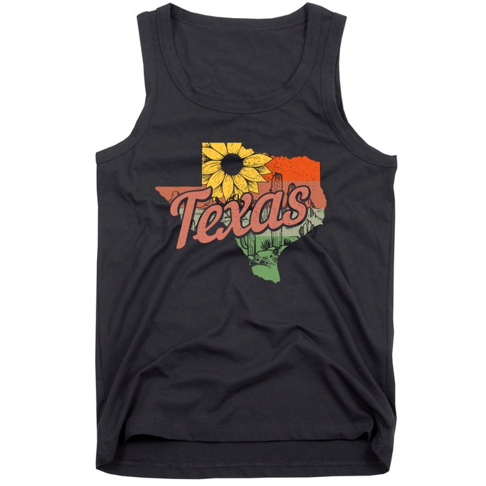 Texas Tx State Map Pride Vintage Tank Top