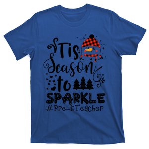 Tis The Season To Prek Teacher Christmas Snow Gift T-Shirt