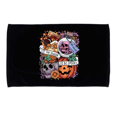 Tis The Season To Be Spooky Skull Pumpkin Halloween Costume Gift Microfiber Hand Towel