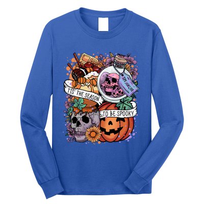 Tis The Season To Be Spooky Skull Pumpkin Halloween Costume Gift Long Sleeve Shirt