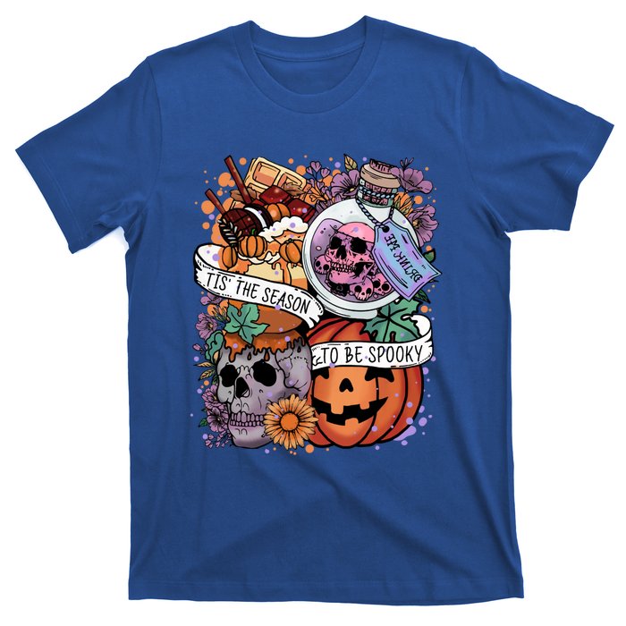 Tis The Season To Be Spooky Skull Pumpkin Halloween Costume Gift T-Shirt