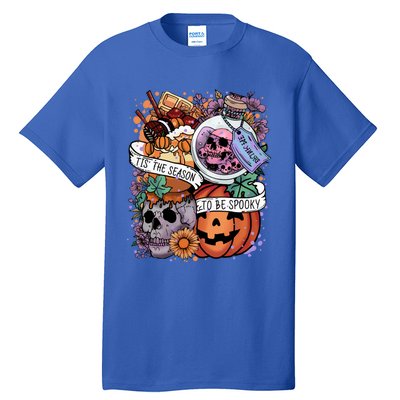 Tis The Season To Be Spooky Skull Pumpkin Halloween Costume Gift Tall T-Shirt