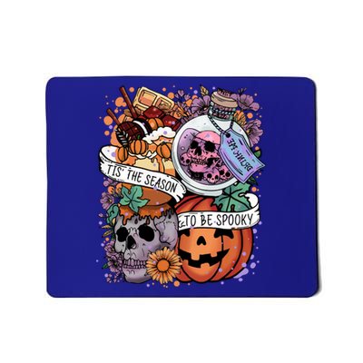 Tis The Season To Be Spooky Skull Pumpkin Halloween Costume Gift Mousepad