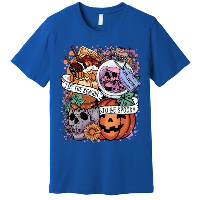 Tis The Season To Be Spooky Skull Pumpkin Halloween Costume Gift Premium T-Shirt