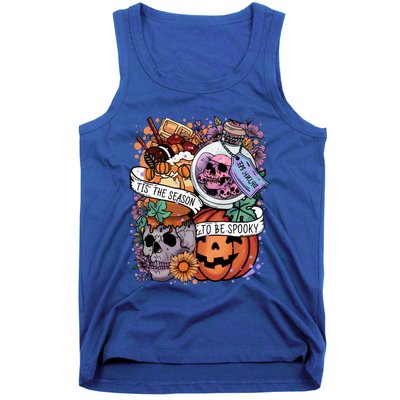 Tis The Season To Be Spooky Skull Pumpkin Halloween Costume Gift Tank Top