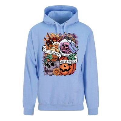 Tis The Season To Be Spooky Skull Pumpkin Halloween Costume Gift Unisex Surf Hoodie