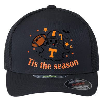 Tis The Season Halloween Football Ghost Tennessee Football Flexfit Unipanel Trucker Cap