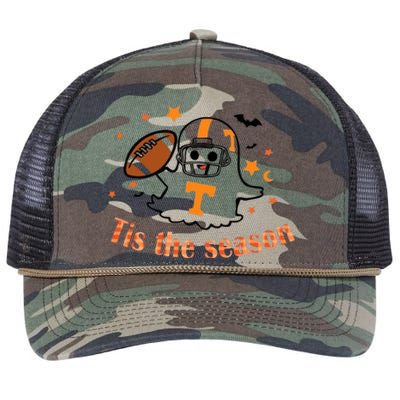 Tis The Season Halloween Football Ghost Tennessee Football Retro Rope Trucker Hat Cap