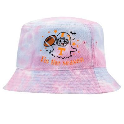 Tis The Season Halloween Football Ghost Tennessee Football Tie-Dyed Bucket Hat