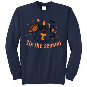 Tis The Season Halloween Football Ghost Tennessee Football Tall Sweatshirt