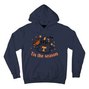 Tis The Season Halloween Football Ghost Tennessee Football Tall Hoodie