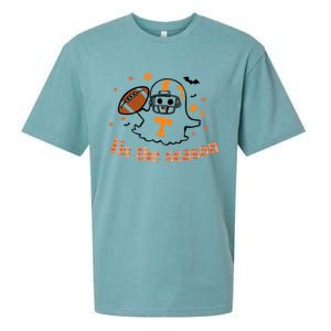 Tis The Season Halloween Football Ghost Tennessee Football Sueded Cloud Jersey T-Shirt