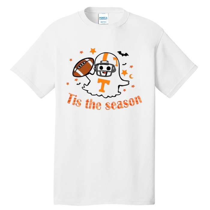 Tis The Season Halloween Football Ghost Tennessee Football Tall T-Shirt