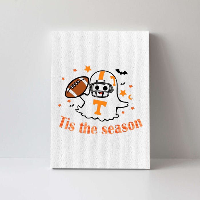 Tis The Season Halloween Football Ghost Tennessee Football Canvas