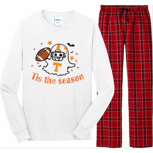 Tis The Season Halloween Football Ghost Tennessee Football Long Sleeve Pajama Set