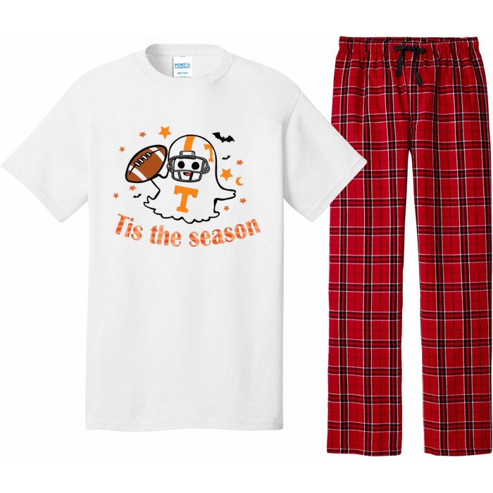 Tis The Season Halloween Football Ghost Tennessee Football Pajama Set