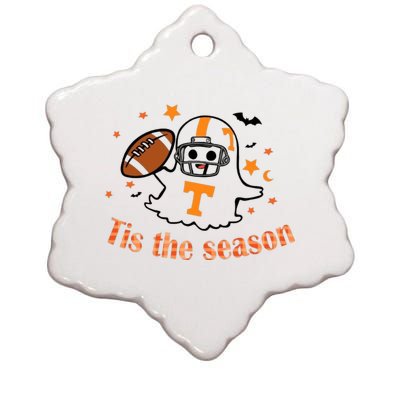 Tis The Season Halloween Football Ghost Tennessee Football Ceramic Star Ornament