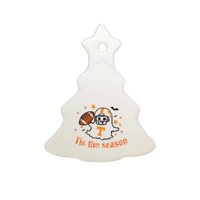 Tis The Season Halloween Football Ghost Tennessee Football Ceramic Tree Ornament